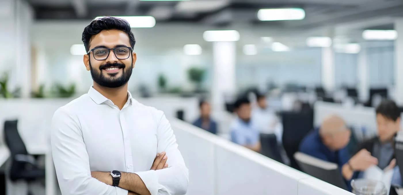 Smiling employee in the office