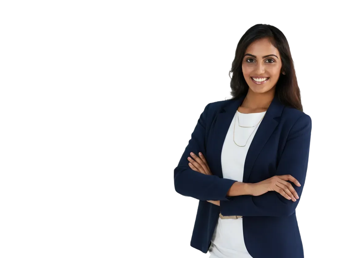 Smiling professional with arms crossed